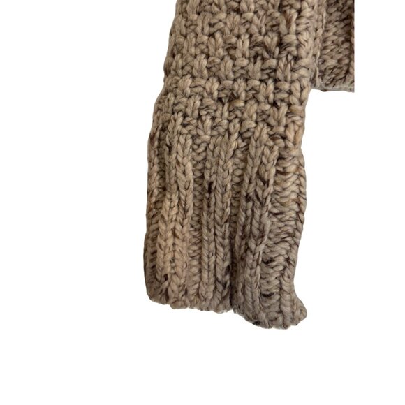 Abercrombie & Fitch Cable Knit Sweater Women’s L Beige Hoodie Wool Blend - Picture 3 of 5